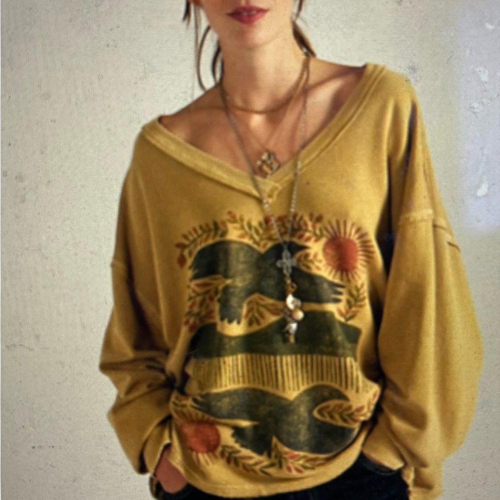 We The Free Venice V-Neck Graphic Sweatshirt